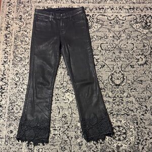 Black coated JBrand Jeans with Lace Hem